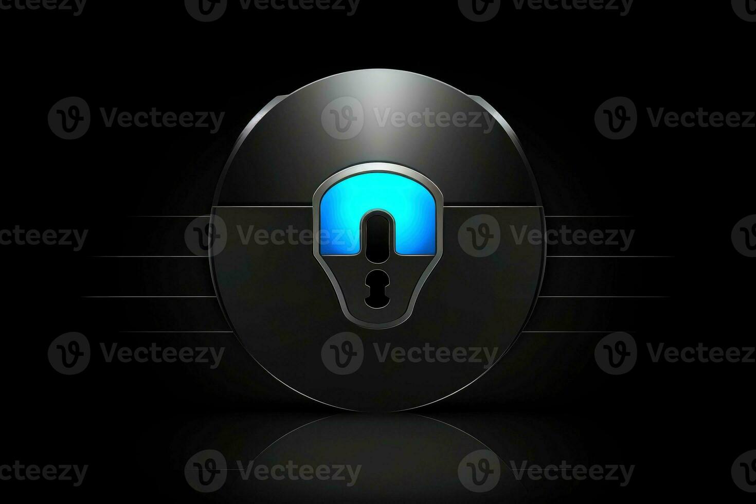 AI generated Abstract high tech button on white background, Generative AI photo