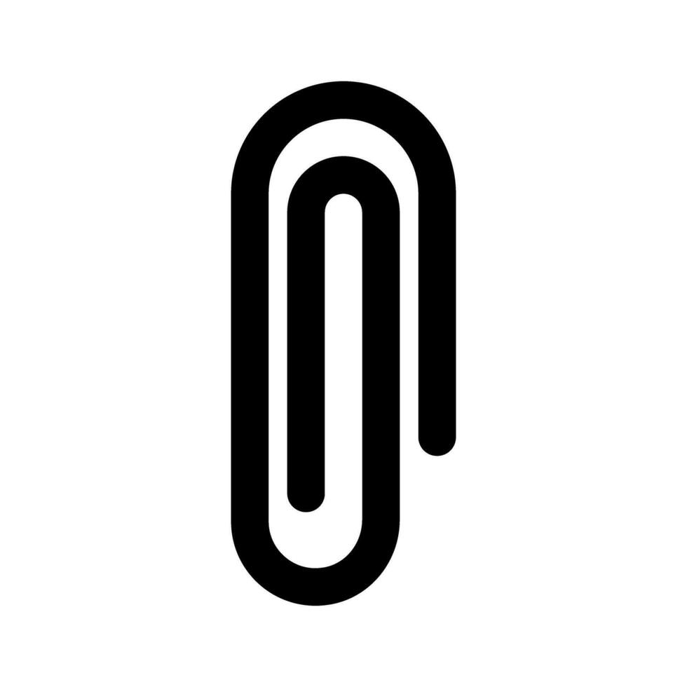Paper clip icon. Paperclip symbol. Black and white paperclip vector illustration. Can be used as a symbol in web design and mobile app