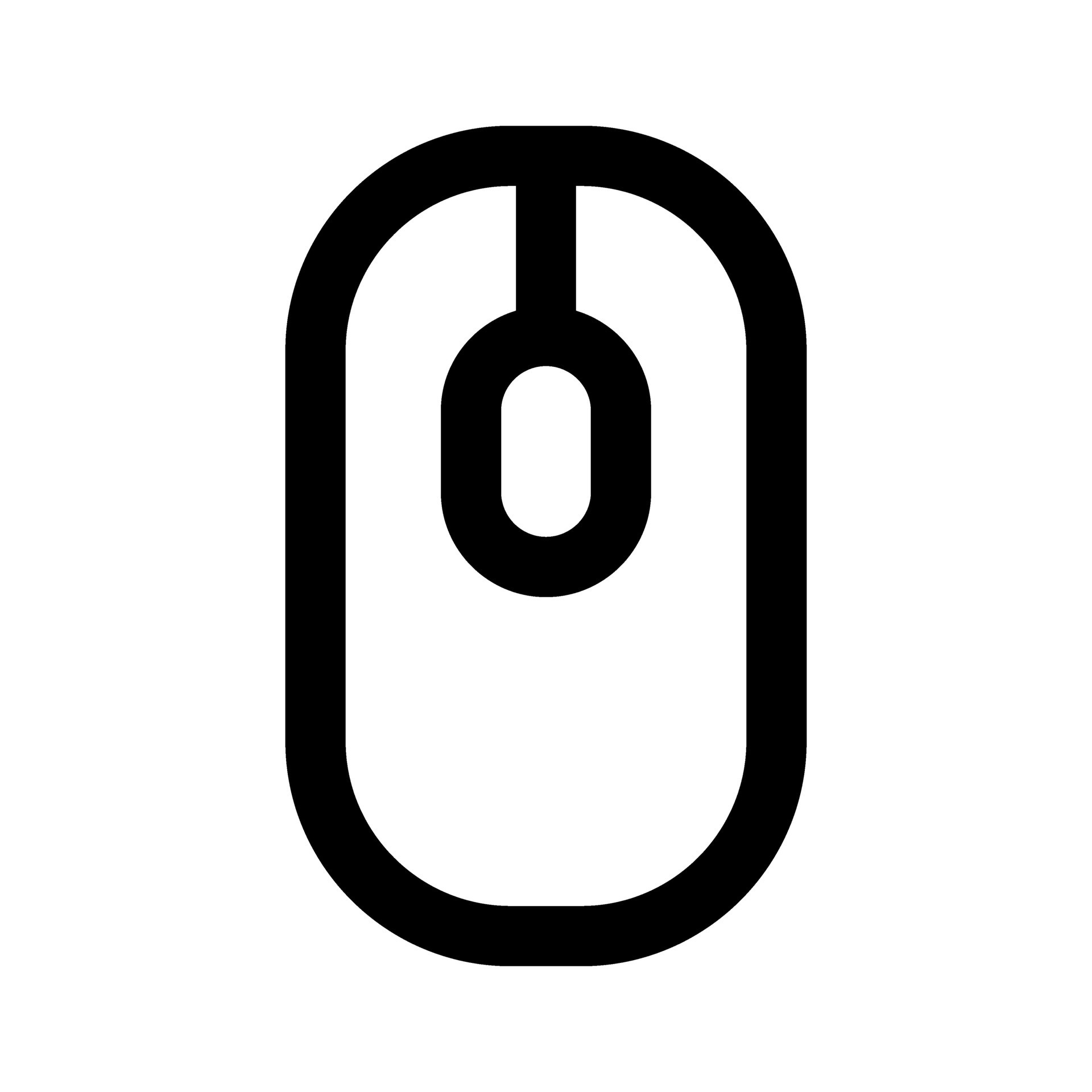 Computer mouse vector icon. Black and white computer mouse isolated on