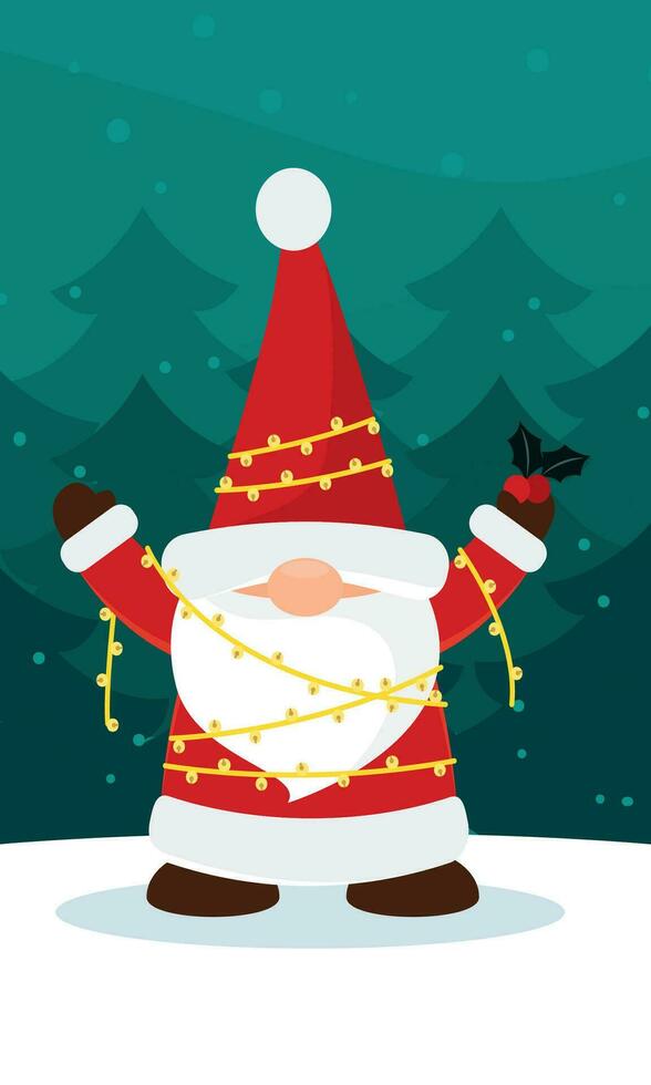 Cute christmas elf character Vector illustration