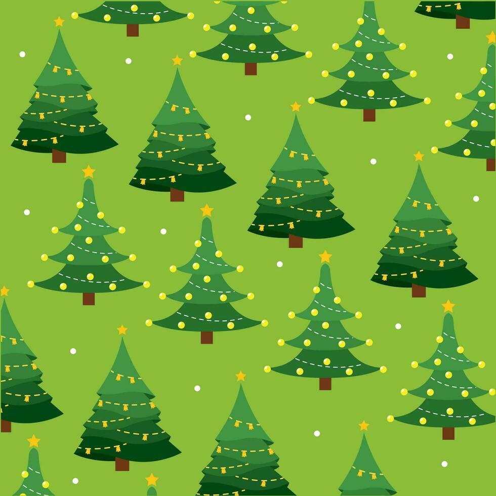 Christmas tree icon Pattern background Vector illustration