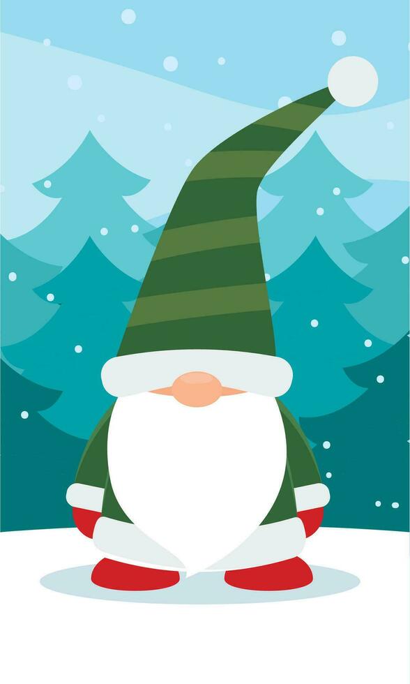 Cute christmas elf character Vector illustration