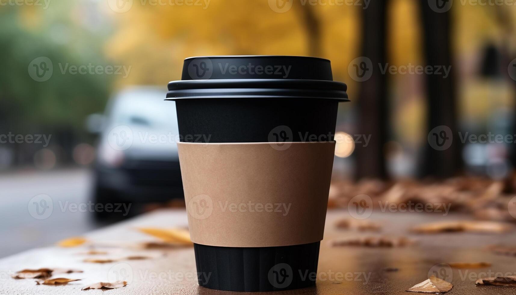 AI generated Fresh coffee bean packet on table, close up of caffeine drink generated by AI photo