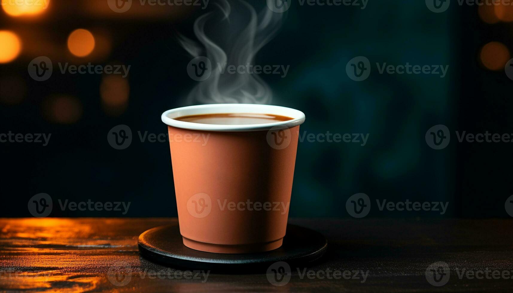 AI generated Fresh coffee bean packet on table, close up of caffeine drink generated by AI photo