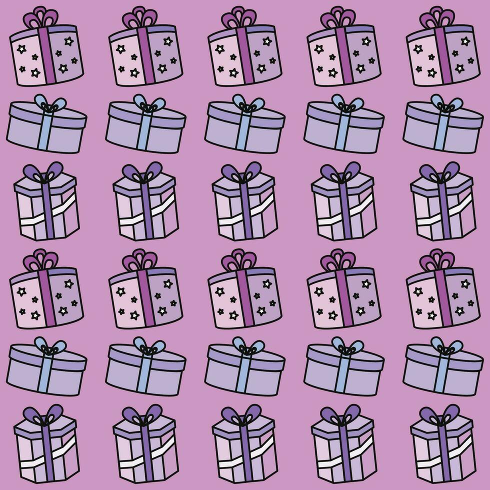 Colored present icons pattern background Vector illustration