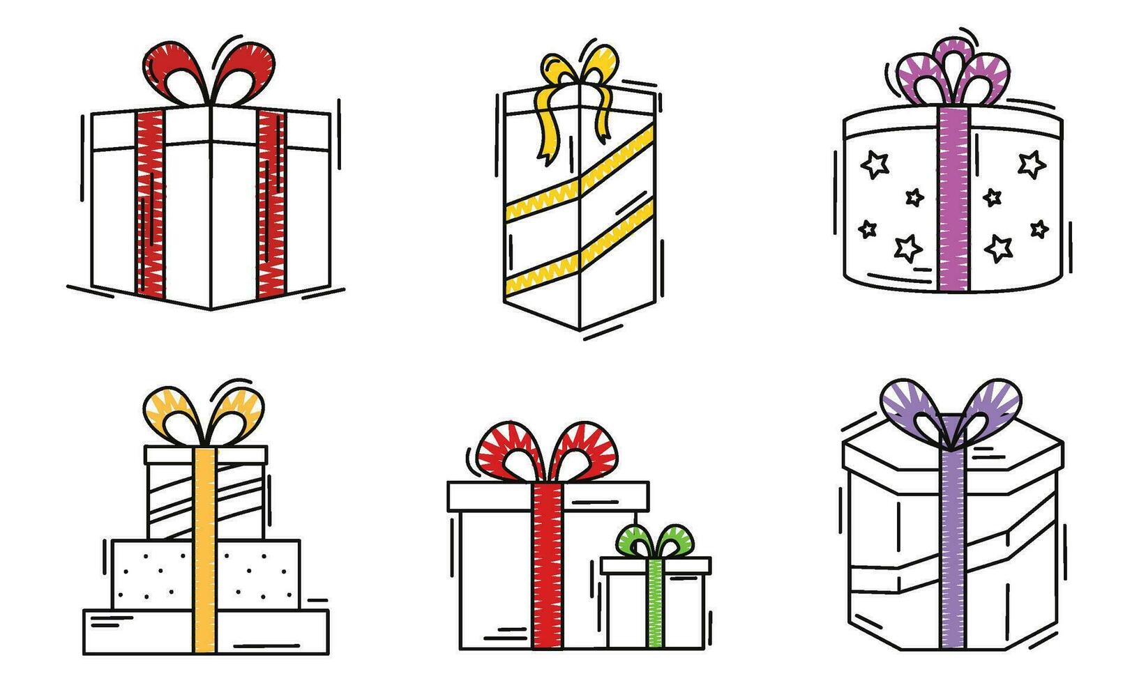 Set of present icons Vector illustration