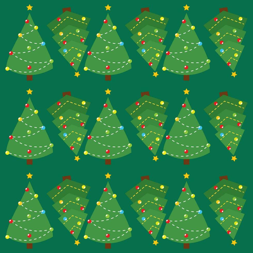Christmas tree icon Pattern background Vector illustration