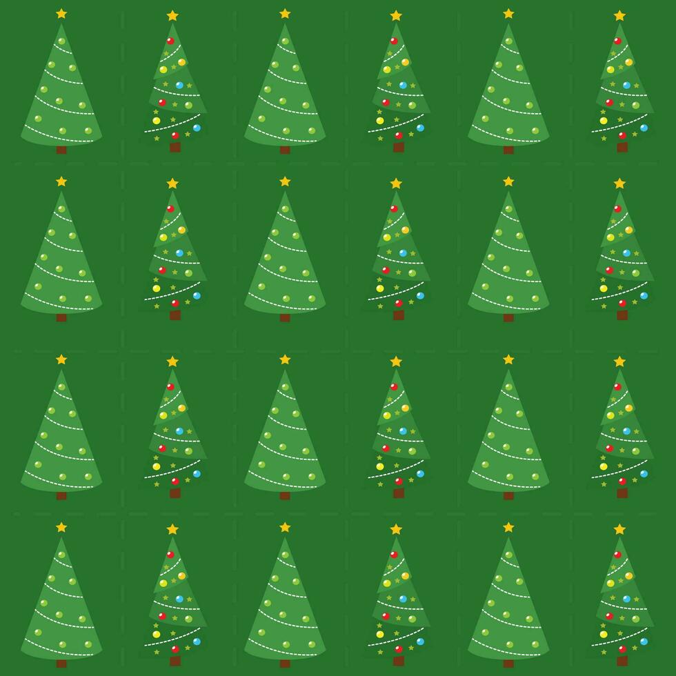 Christmas tree icon Pattern background Vector illustration