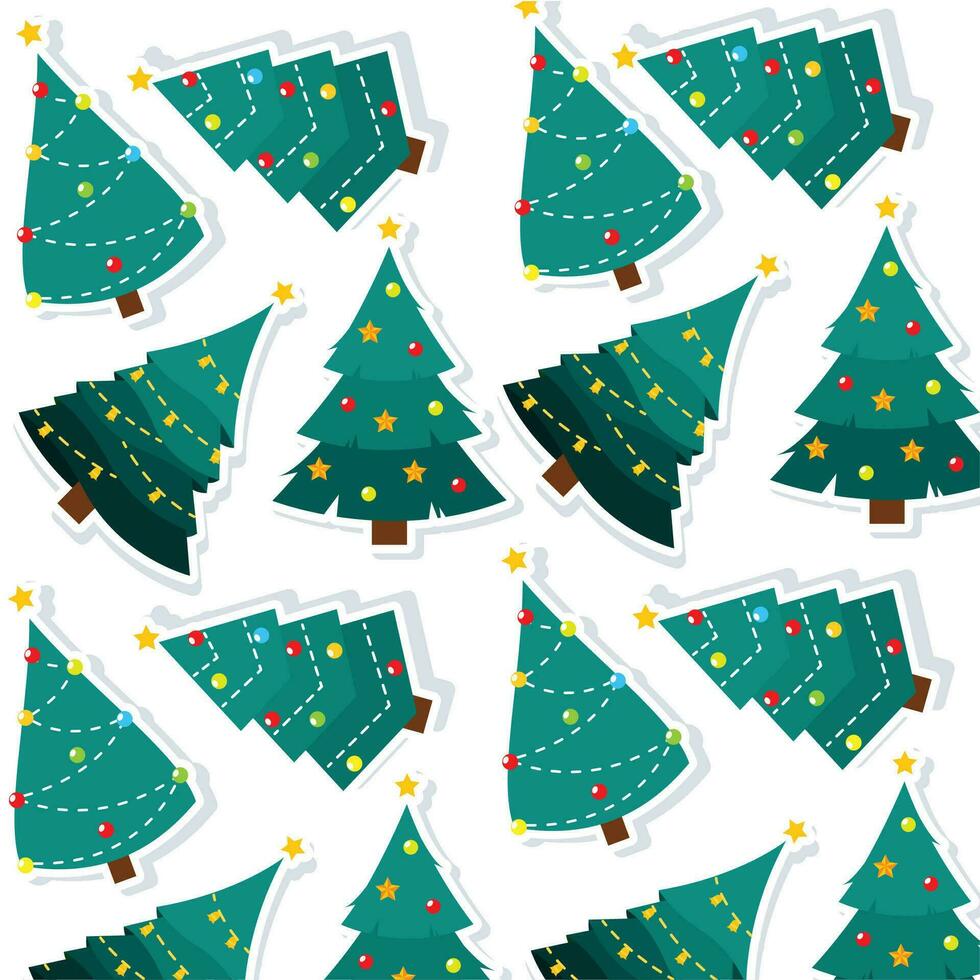 Christmas tree icon Pattern background Vector illustration