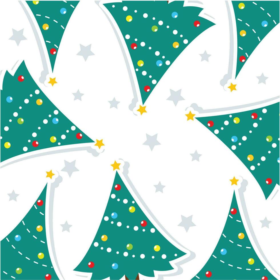 Christmas tree icon Pattern background Vector illustration