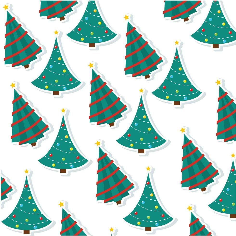 Christmas tree icon Pattern background Vector illustration