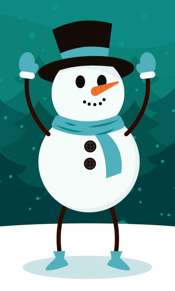 Cute snowman christmas character Vector illustration
