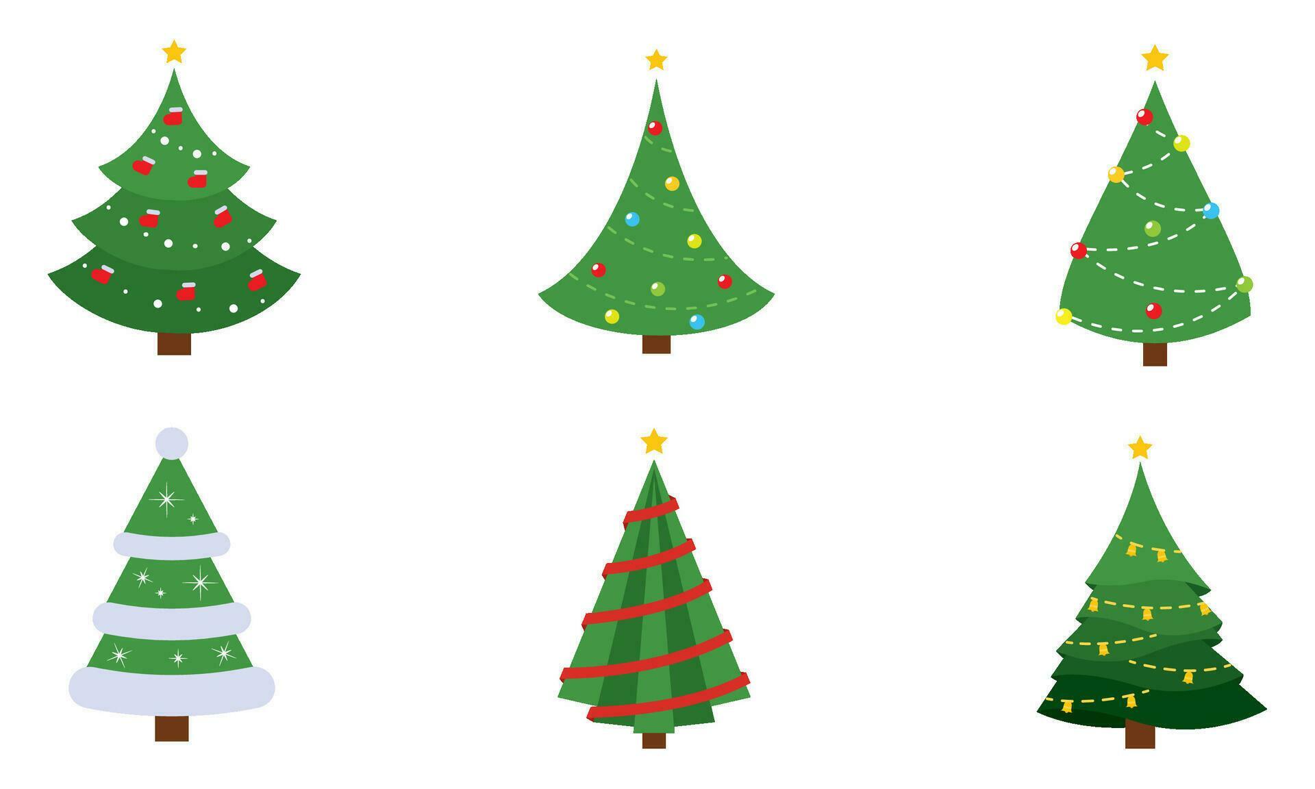 Set of colored christmas tree icons Vector illustration 34945702 Vector ...
