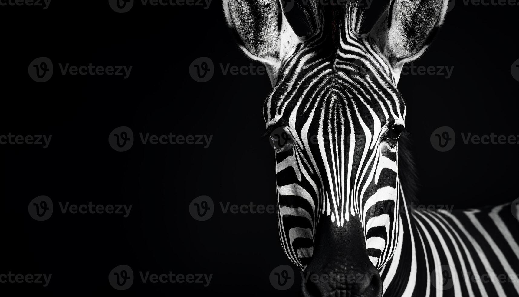 AI generated Striped zebra in Africa, a monochrome beauty in nature generated by AI photo