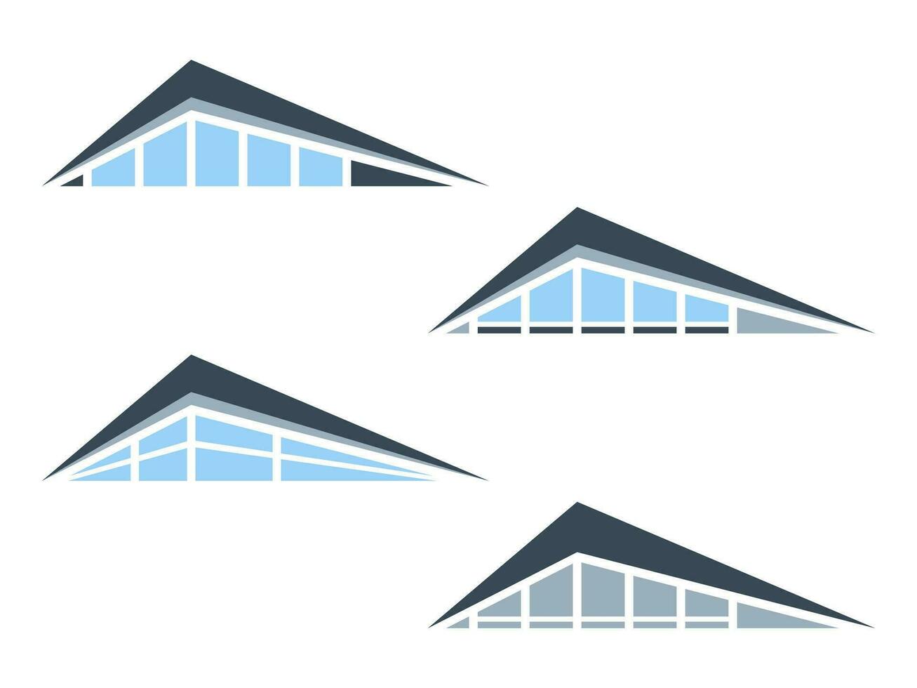 A set of minimalistic logos. Country houses. Vector illustration. isolated objects.