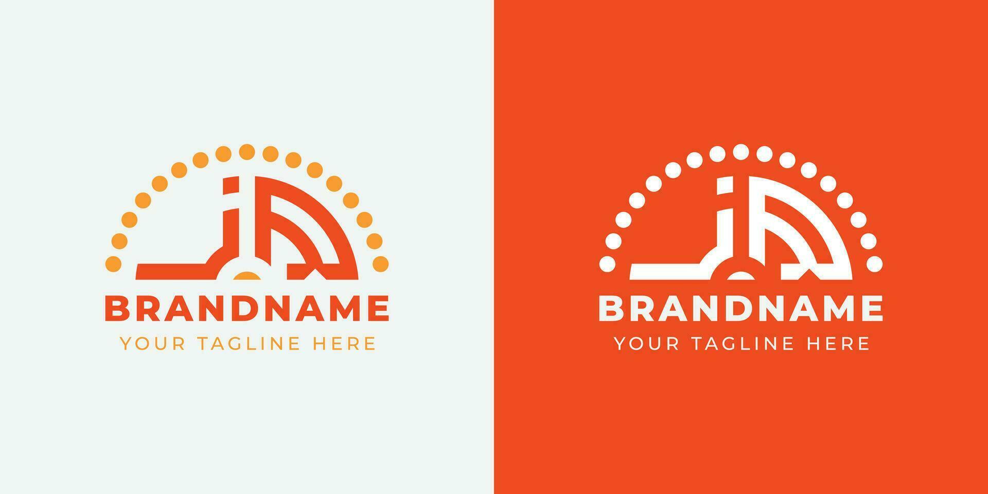 Letter JR and RJ Sunrise  Logo Set, suitable for any business with JR or RJ initials. vector