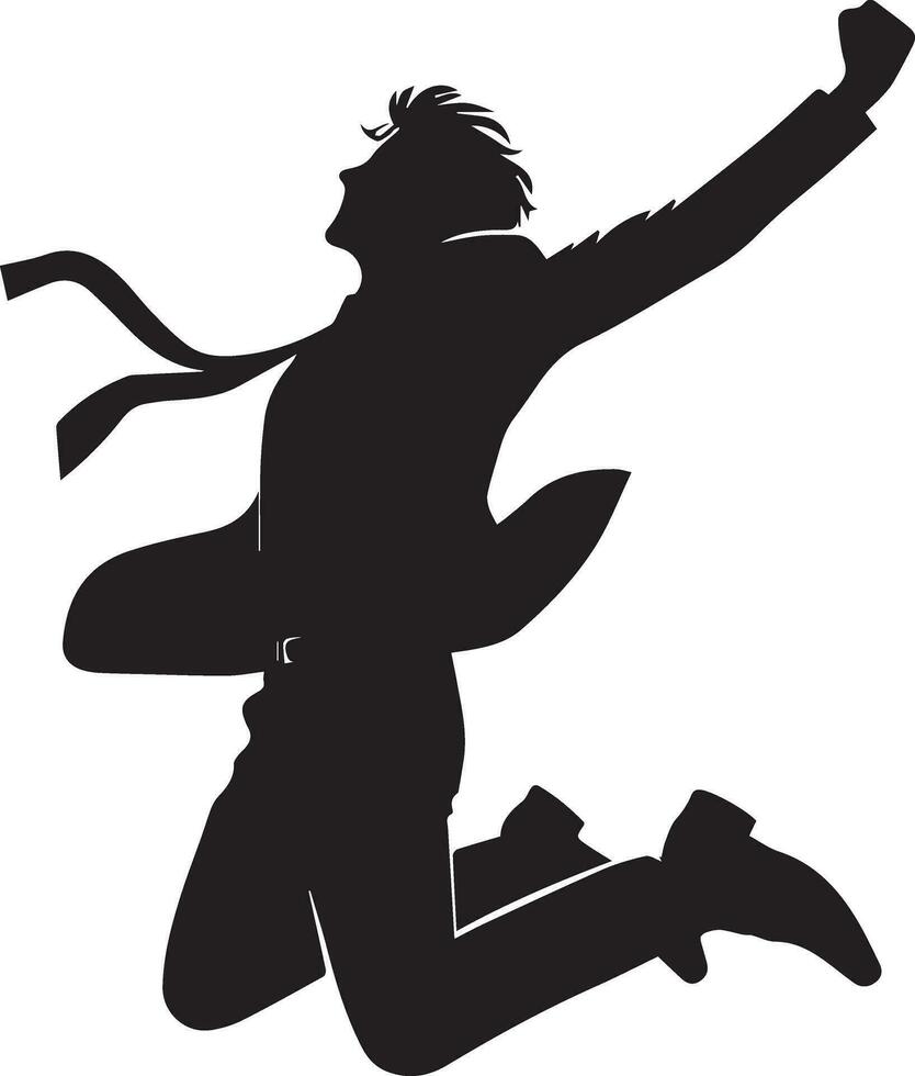 Business man jumping pose vector silhouette 10