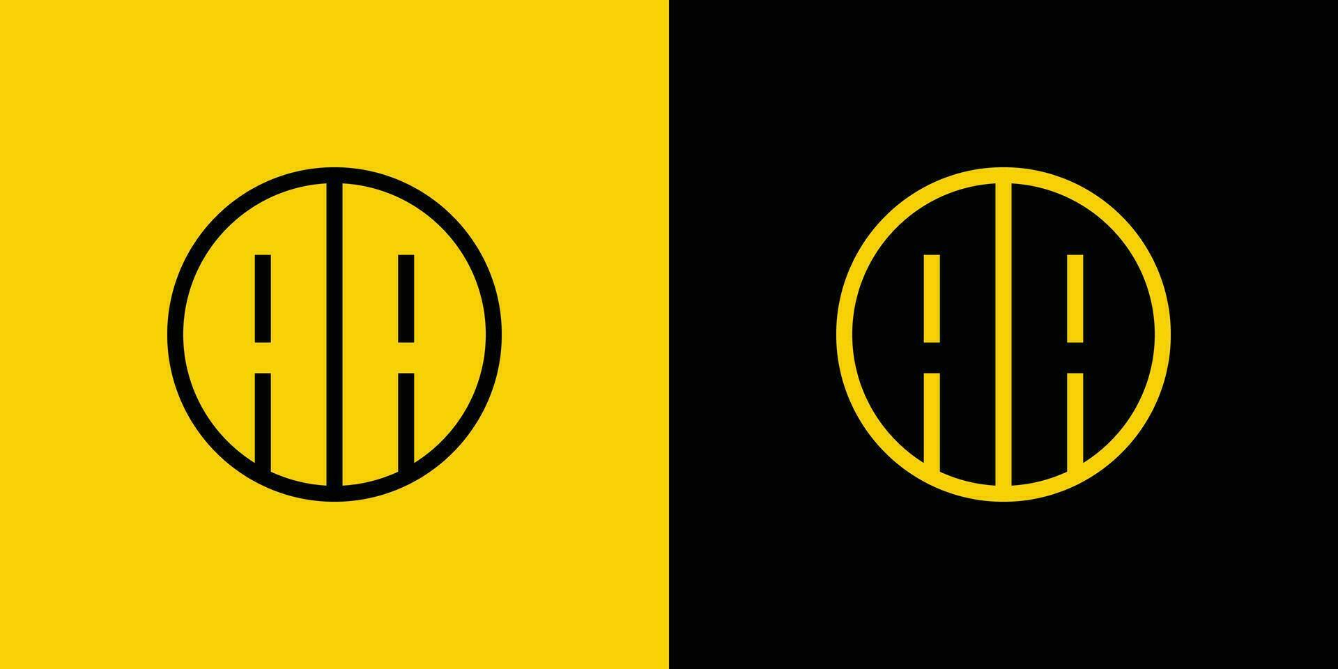 Simple AA Letter Circle Logo Set, suitable for business with A or AA initial. vector