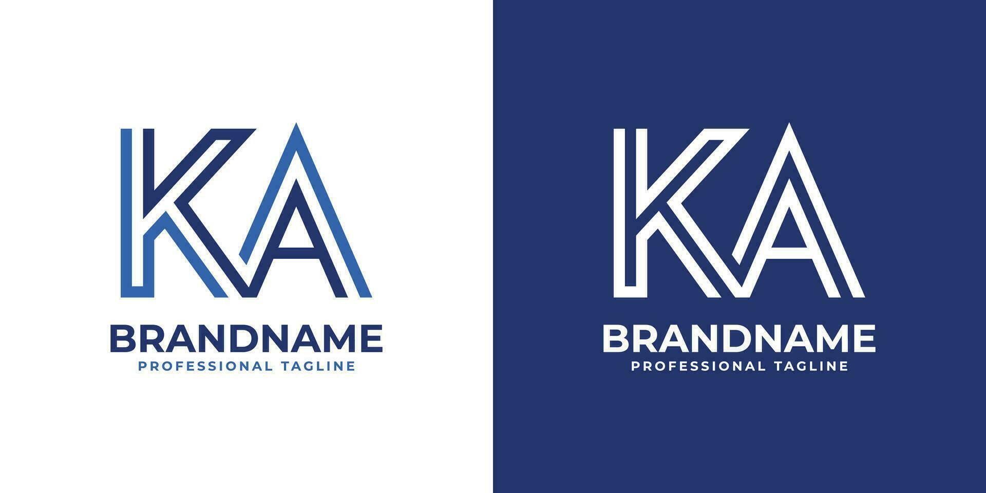 Letter KA Line Monogram Logo, suitable for business with KA or AK initials. vector