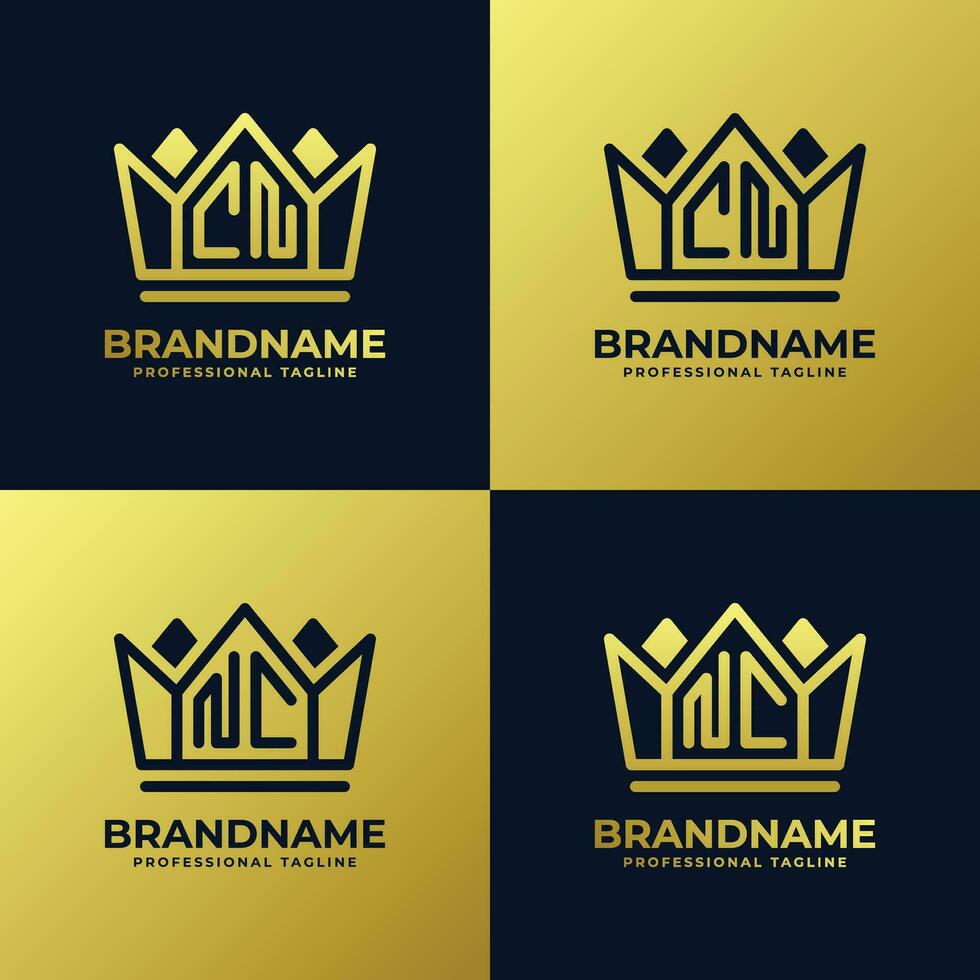 Letter CN and NC Home King Logo Set, suitable for business with CN or NC initials. vector