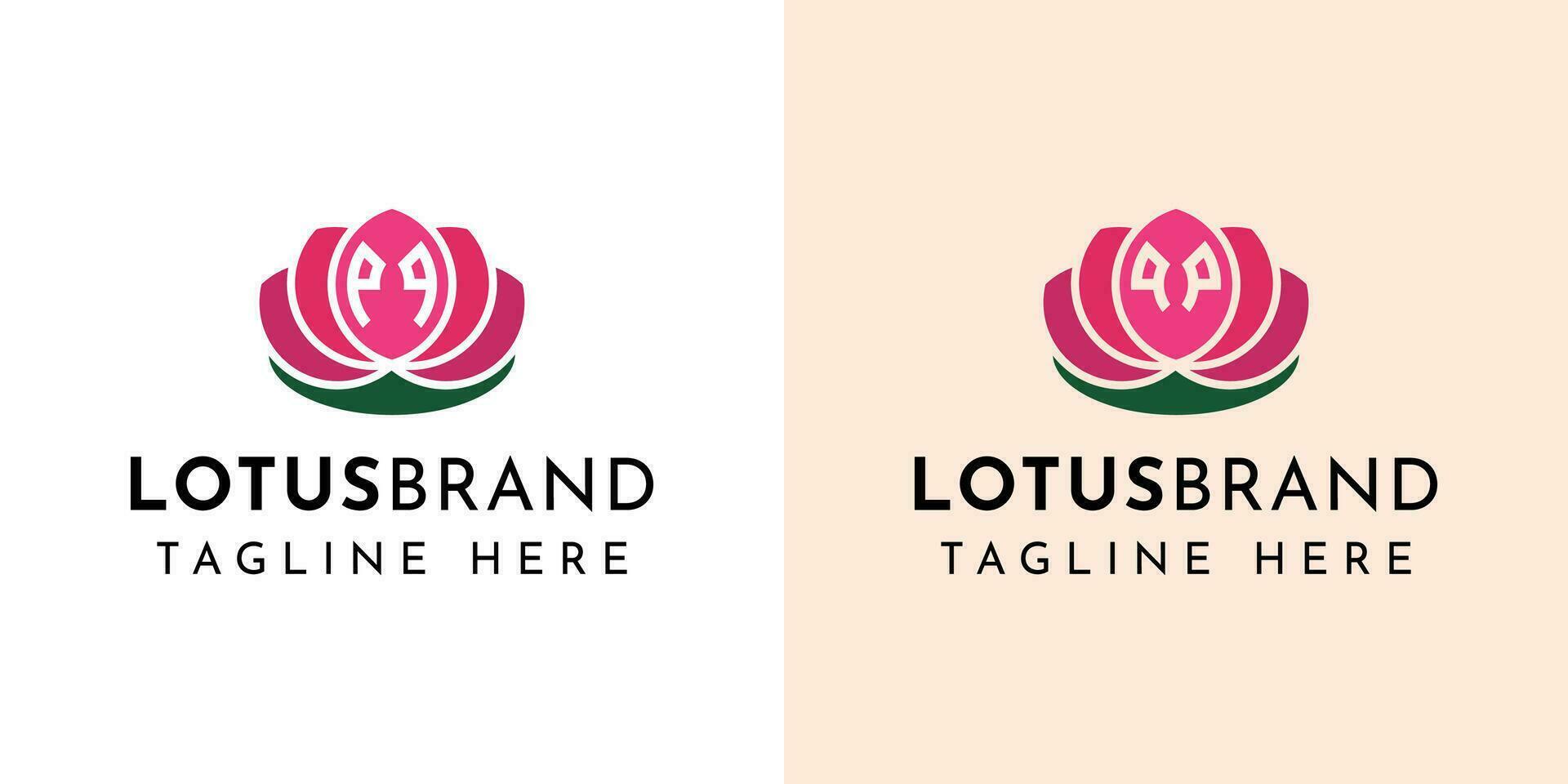 Letter PQ and QP Lotus Logo Set, suitable for business related to lotus flowers with PQ or QP initials. vector