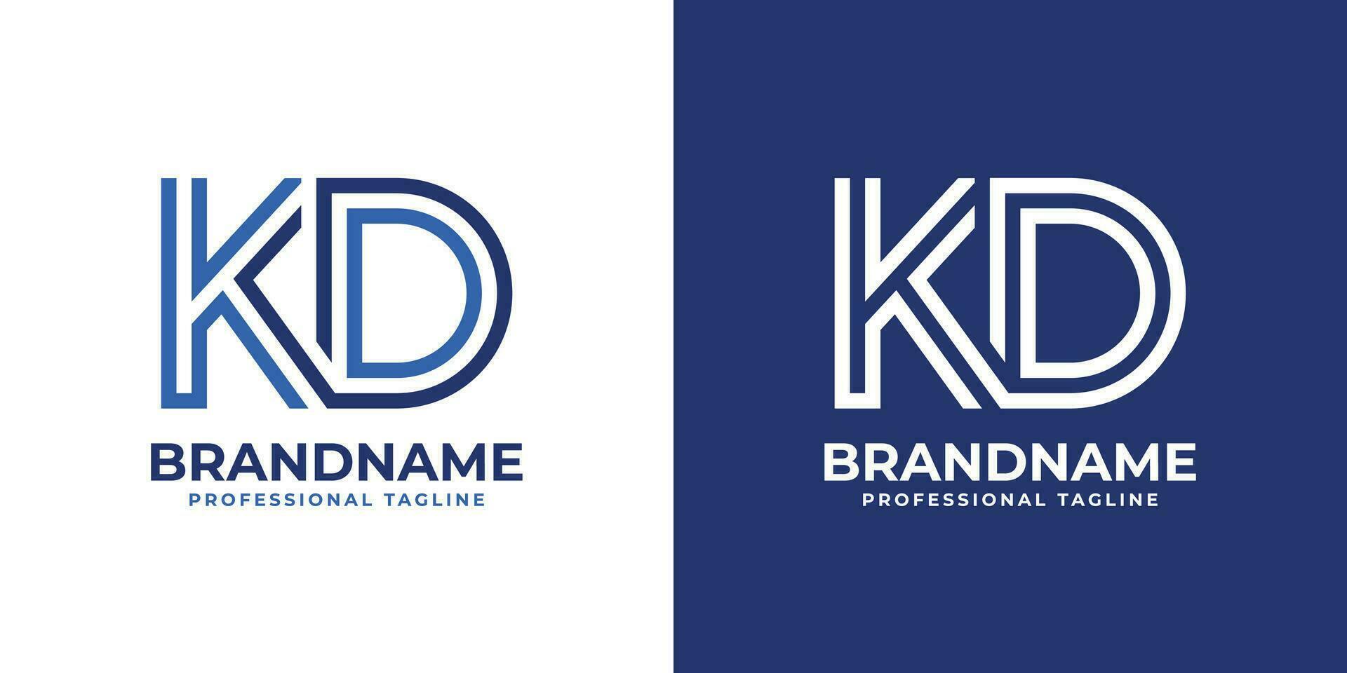 Letter KD Line Monogram Logo, suitable for business with KD or DK initials. vector