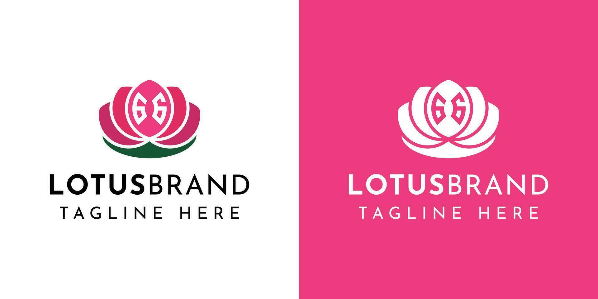 Letter GG Lotus Logo Set, suitable for business related to lotus flowers with GG initials. vector