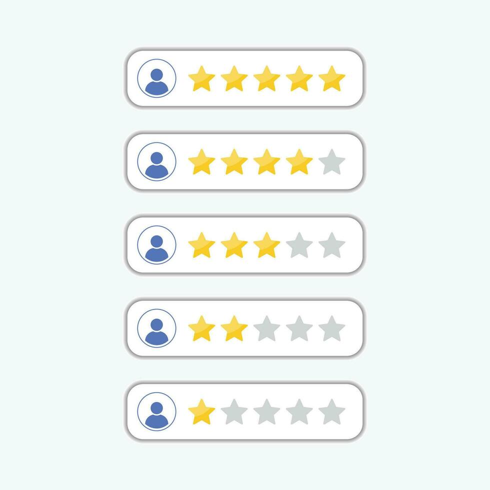 Set of star rating symbols. Review rating and feedback. Customer choice. Rank rating stars feedback. vector