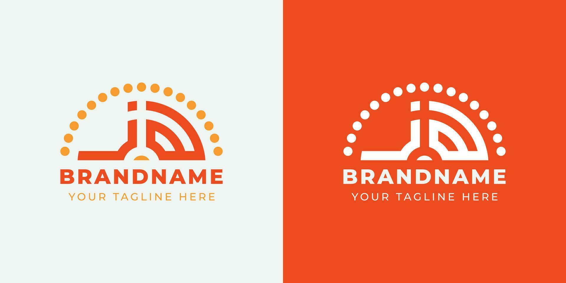 Letter JA and AJ Sunrise Logo Set, suitable for any business with JA or
