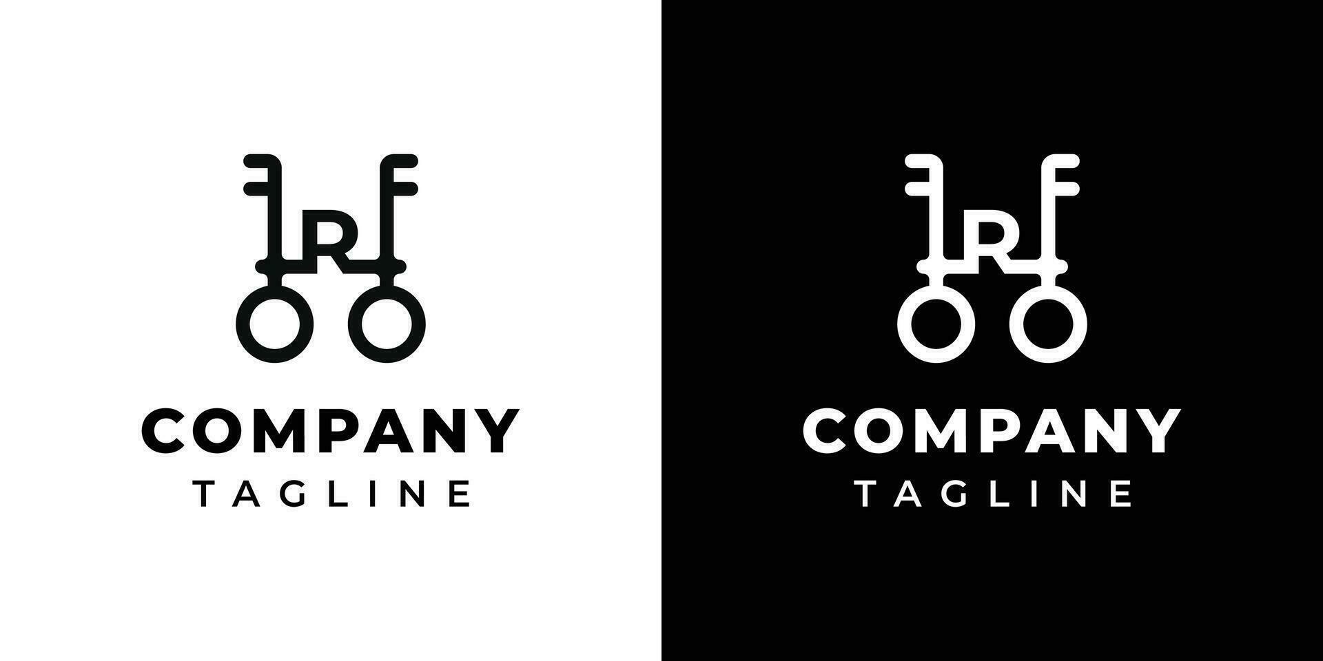 Letter R Key Logo, suitable for business related to Key with R initial. vector