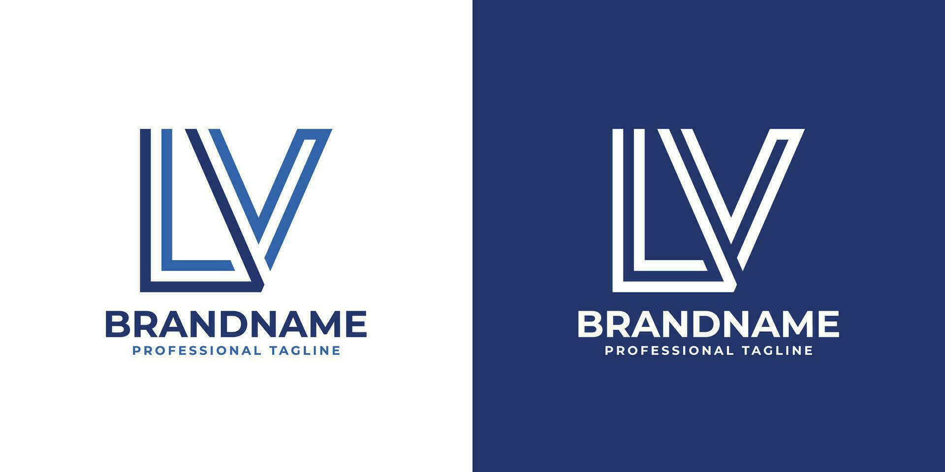 Letter LV Line Monogram Logo, suitable for business with LV or VL initials. vector
