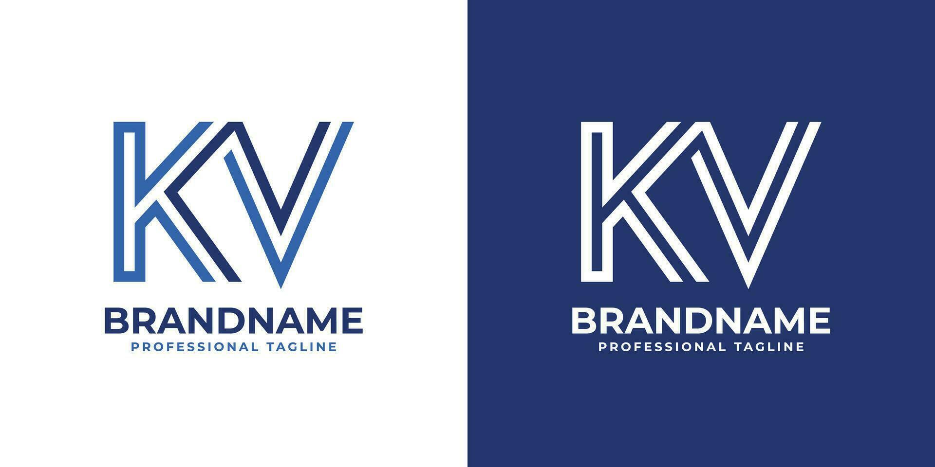 Letter KV Line Monogram Logo, suitable for business with KV or VK initials. vector