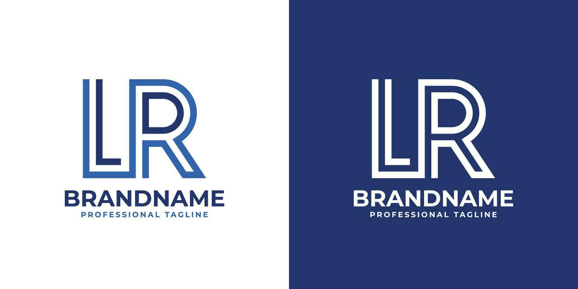 Letter LR Line Monogram Logo, suitable for business with LR or RL initials. vector