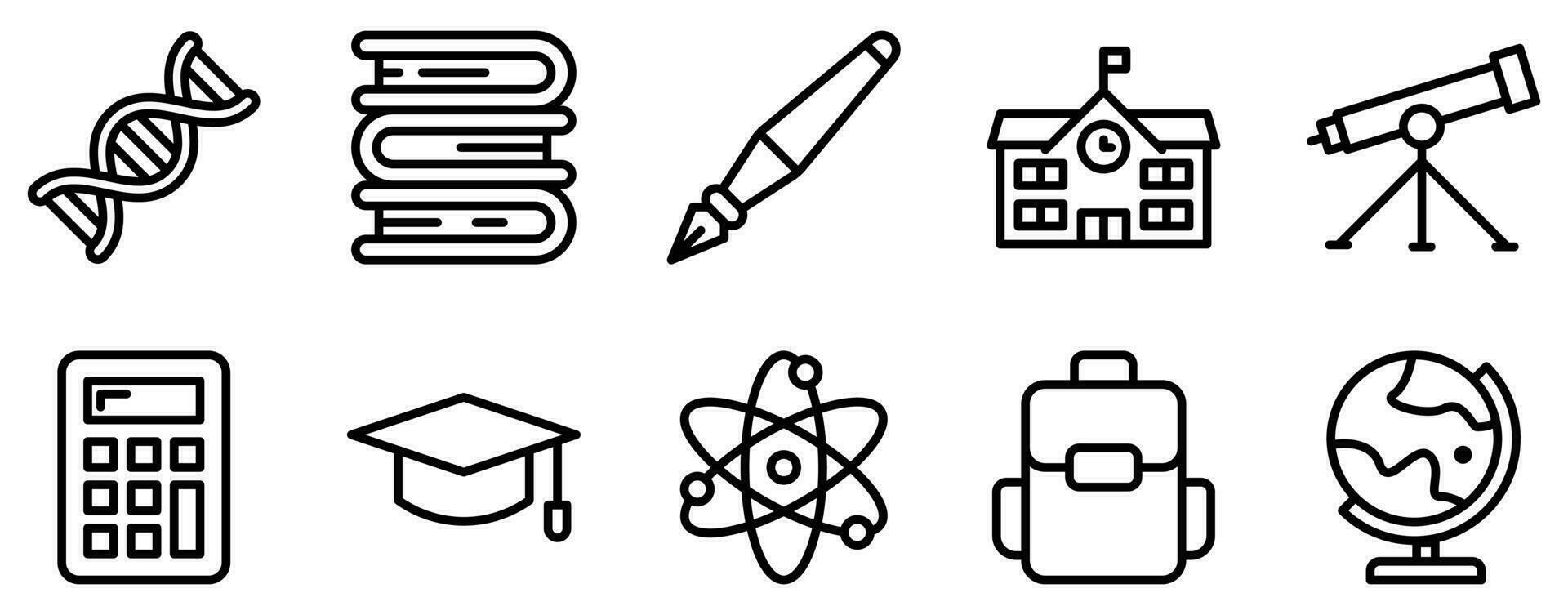 education line style icon collection vector