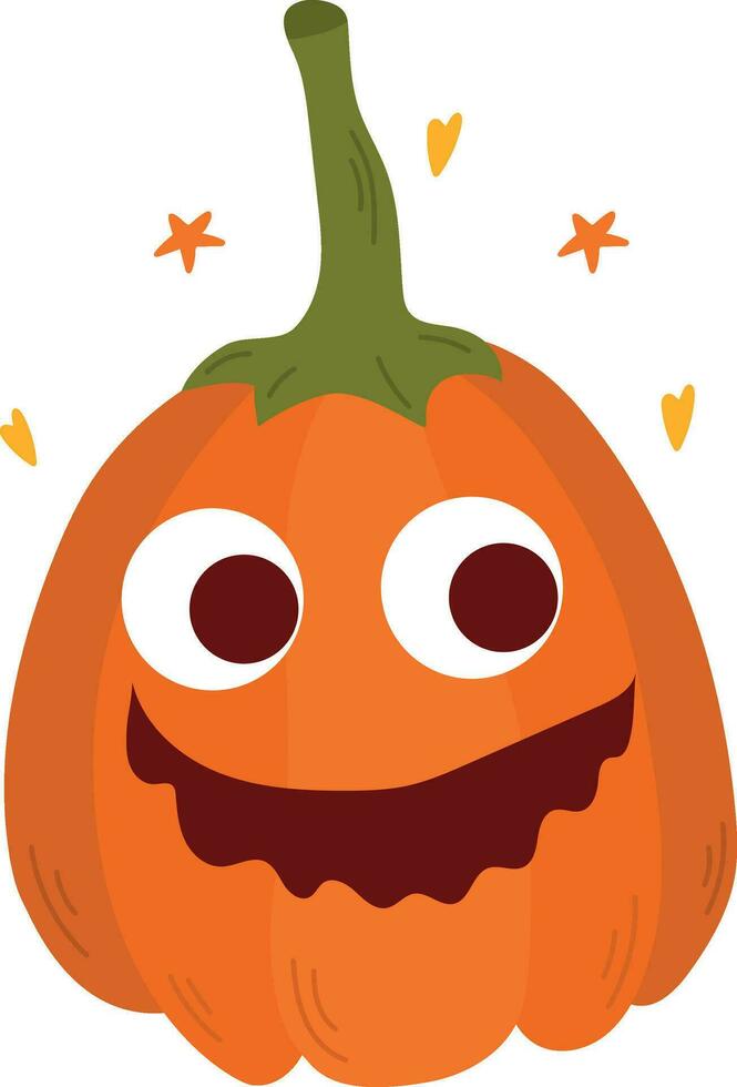 linda personaje calabaza en vector. soltero aislado en blanco. vector