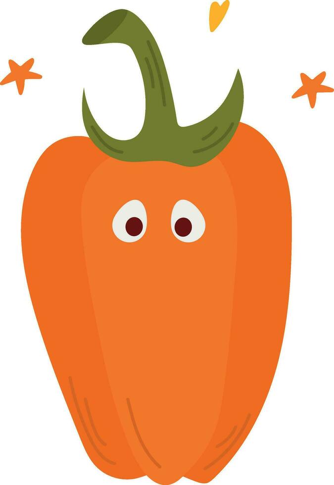 linda personaje calabaza en vector. soltero aislado en blanco. vector