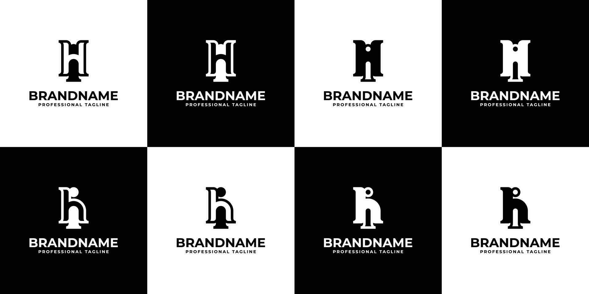 Letter HI Monogram Logo Bundle, sutable for business with HI or IH intials. vector