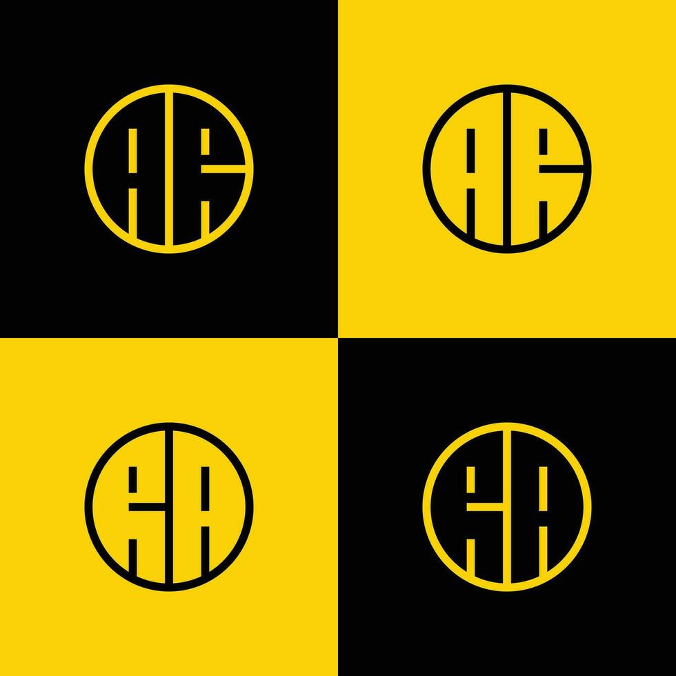 Simple AR and RA Letter Circle Logo Set, suitable for business with RA or AR initial. vector