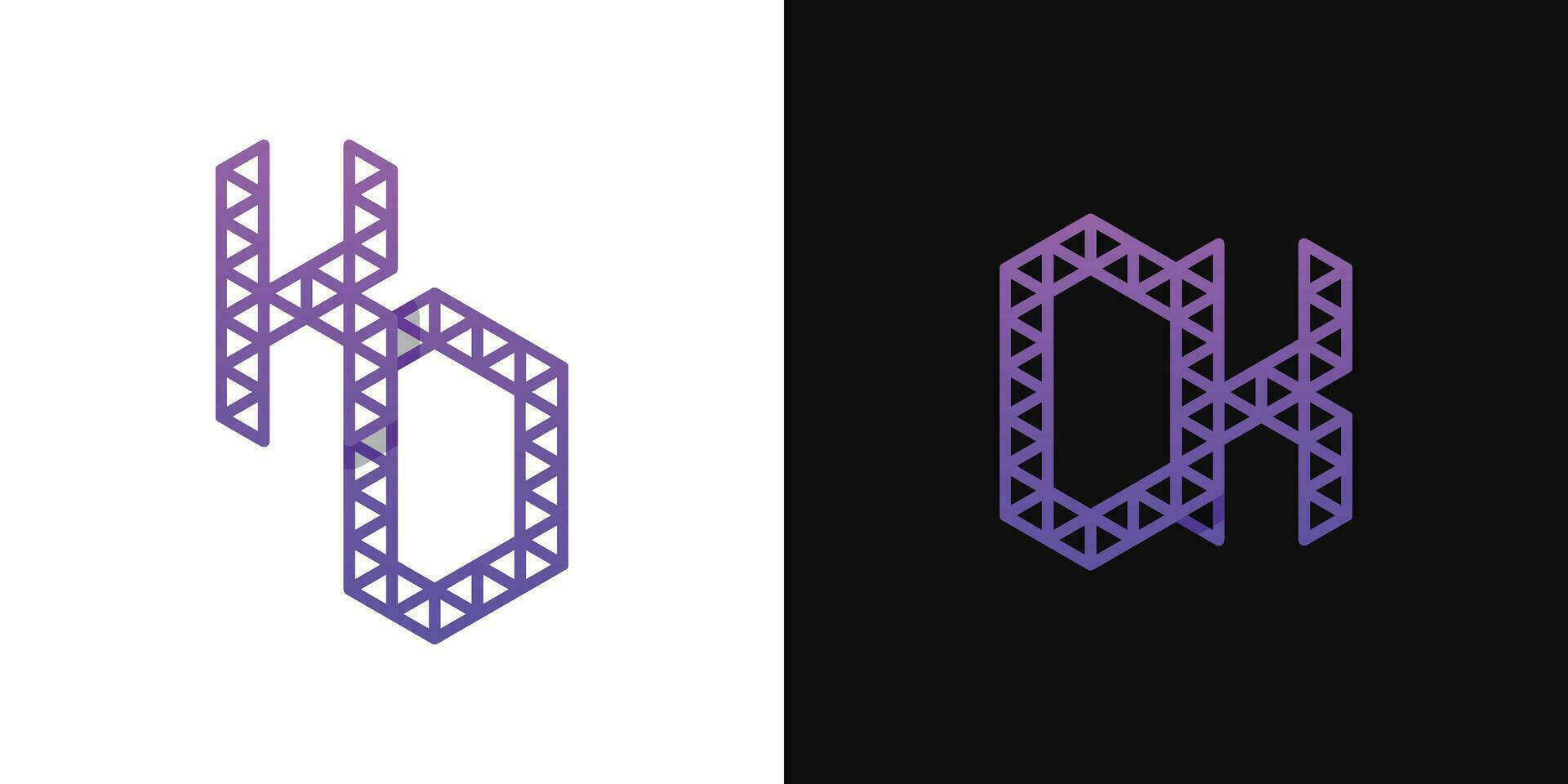 Letters DK and KD Polygon Logo Set, suitable for business related to polygon with DK and KD initials. vector