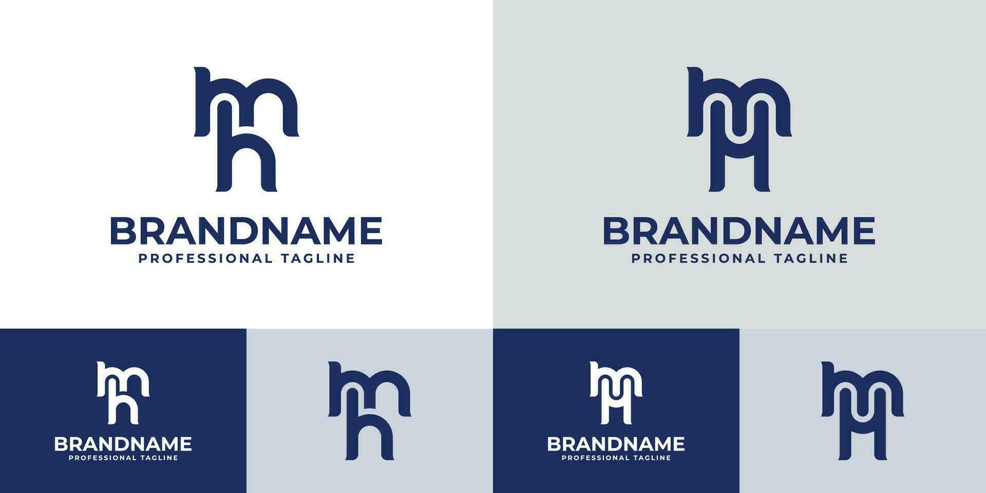 Letter MH Monogram Logo Set, sutable for business with MH or HM intials. vector