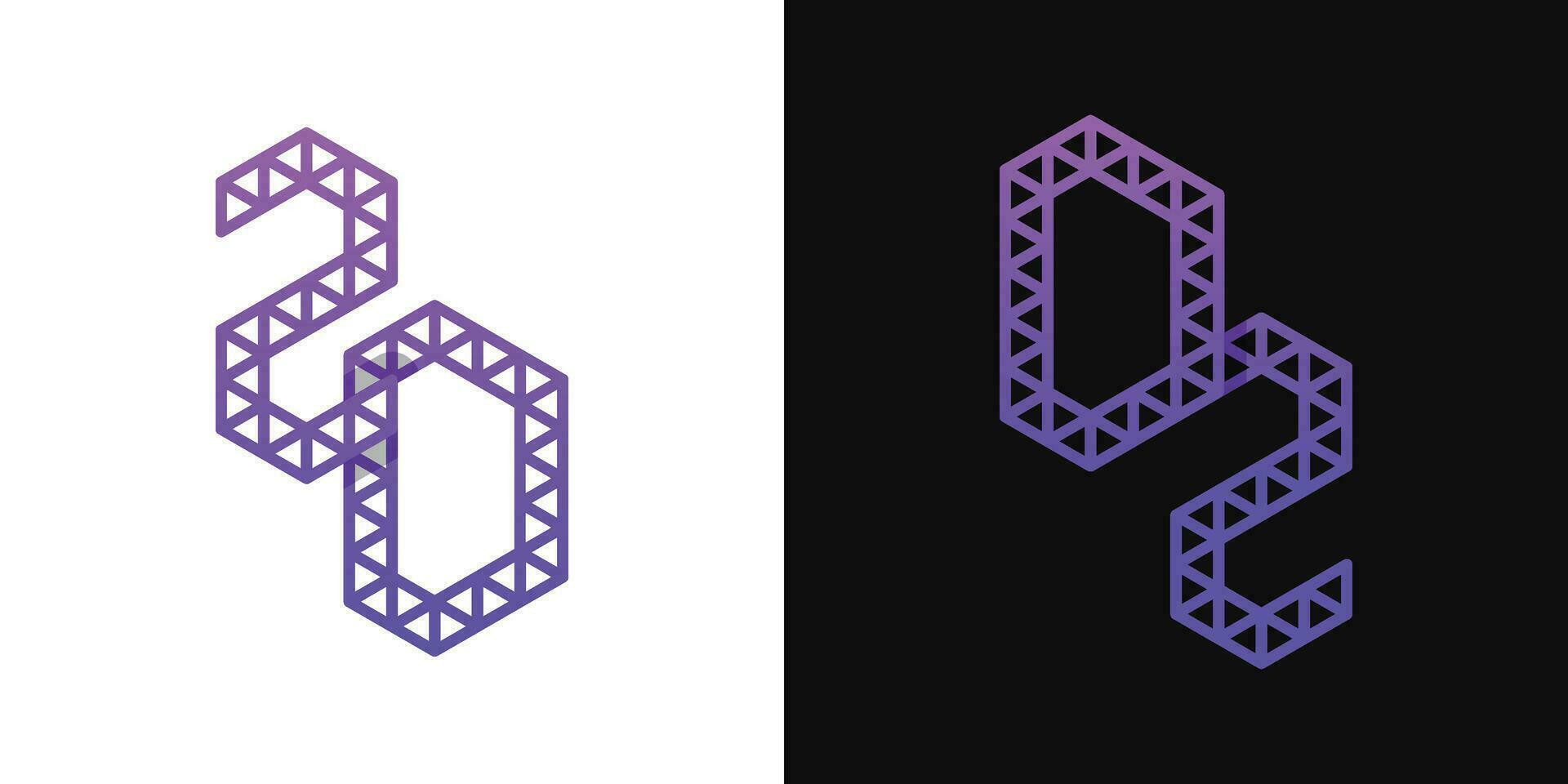 Letters DZ and ZD Polygon Logo Set, suitable for business related to polygon with DZ and ZD initials. vector