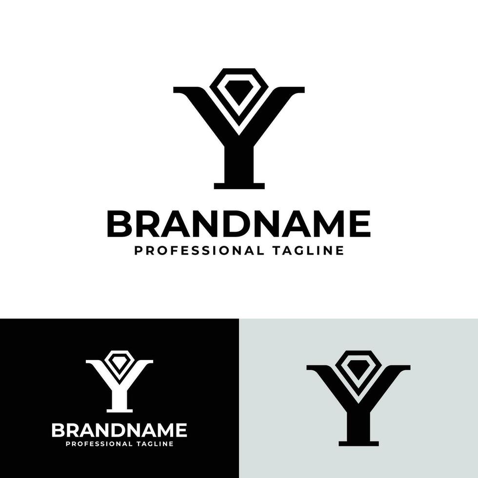 Letter Y Diamond Logo, suitable for any business with Y initial related to diamond. vector