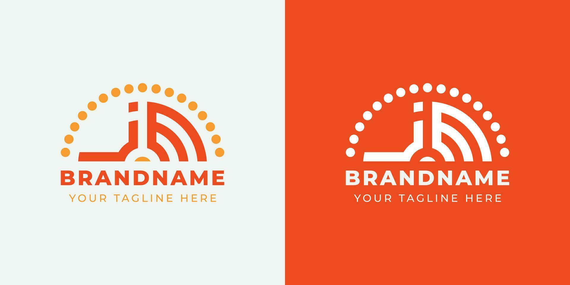 Letter JM and MJ or JE and EJ Sunrise  Logo Set, suitable for any business with JM, MJ, JE, EJ initials. vector