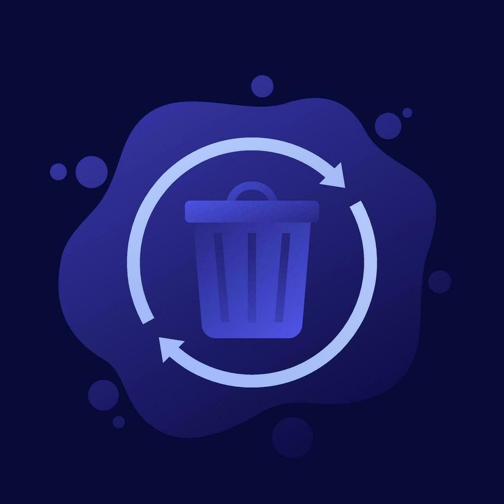 recycling waste icon with trash bin, vector design