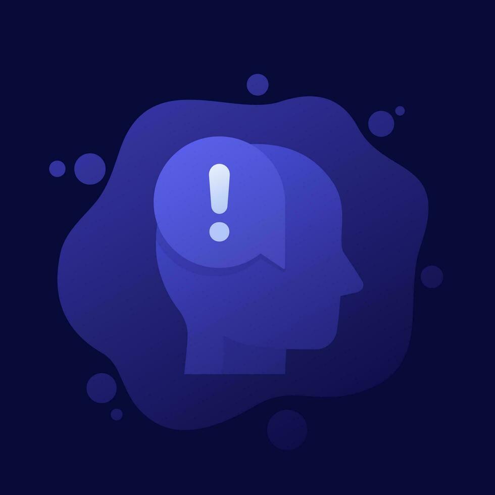 mental disorder, psychological problem icon, vector design