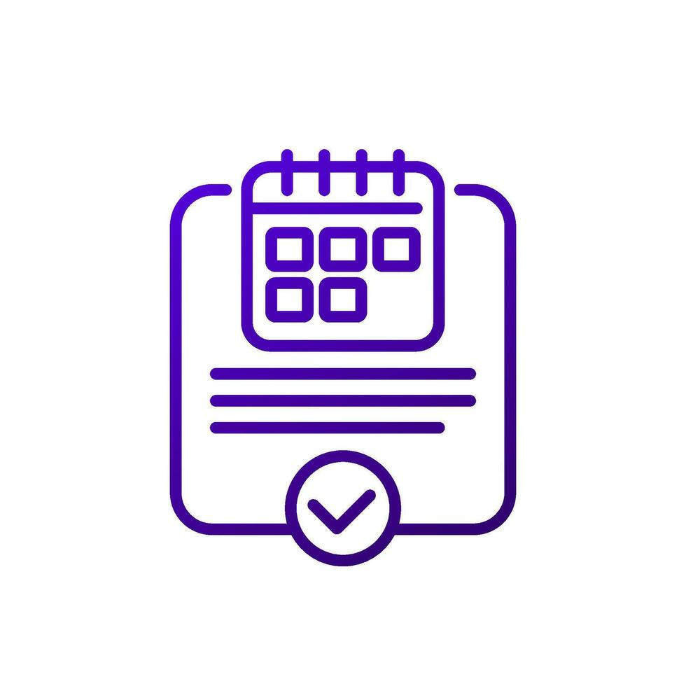 appointment or event schedule line icon vector