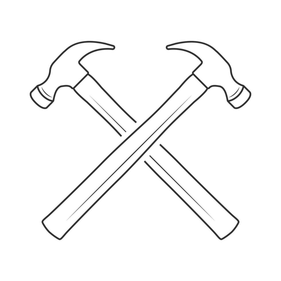 Hammer Outline Vector, Hammer Icon, Hammer illustration, Carpenter Vector, Mechanic silhouette, Mechanic Tools, Carpenter tools, Worker elements, Labor equipment, Labor Day, Worker day vector