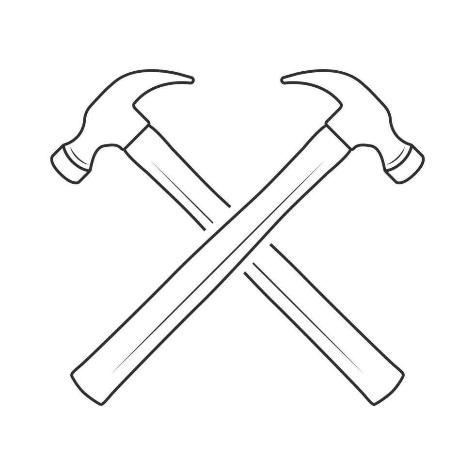 Hammer Outline Vector, Hammer Icon, Hammer illustration, Carpenter Vector, Mechanic silhouette, Mechanic Tools, Carpenter tools, Worker elements, Labor equipment, Labor Day, Worker day vector