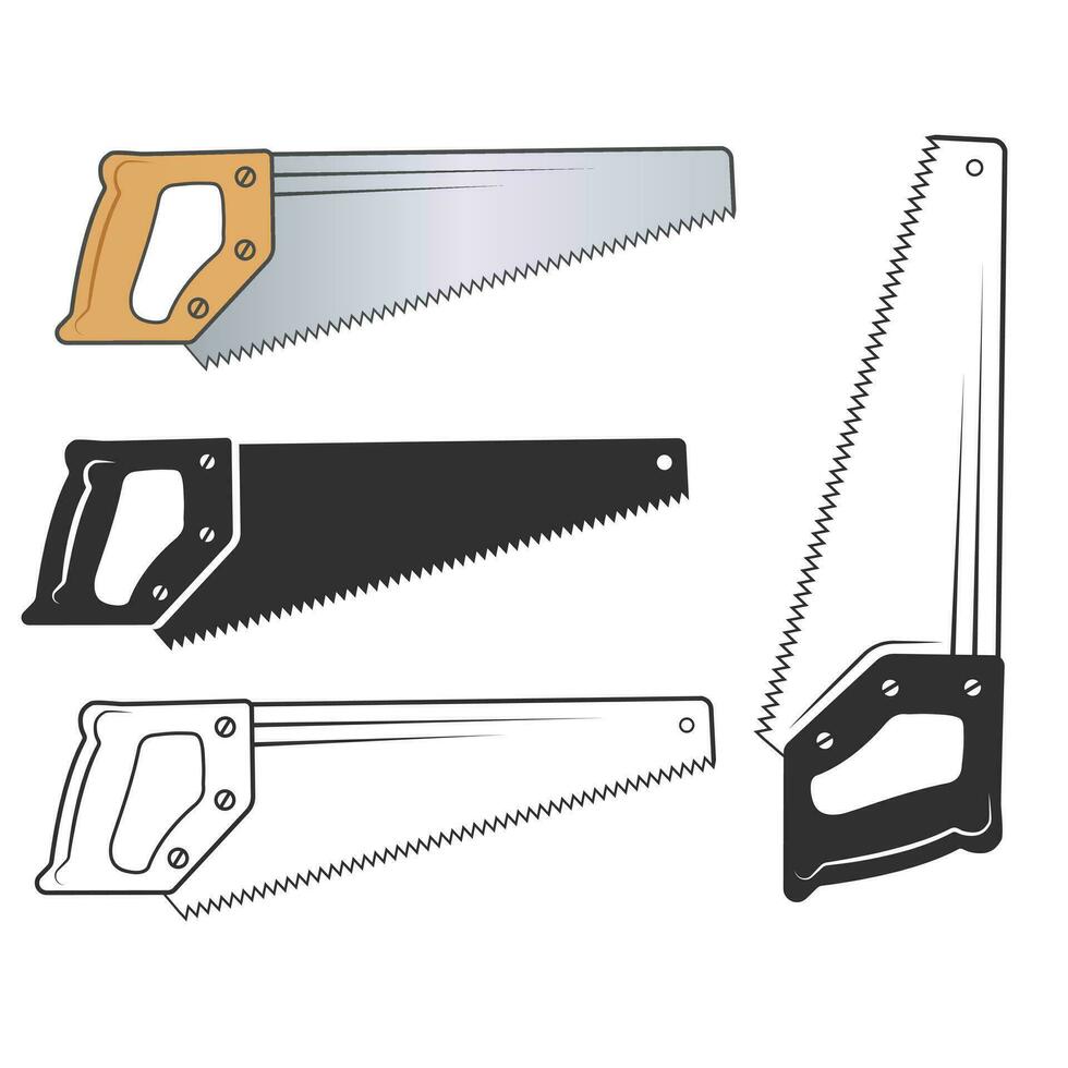 Saw Vector, Saw Silhouette Vector,  Hardware Vector, Hardware Clipart, Saw Clipart, Saw Outline,  Worker elements, Labor equipment, Repair tools, Forest tools, Woodcutter, Woodsman, Carpenter, Clipart vector