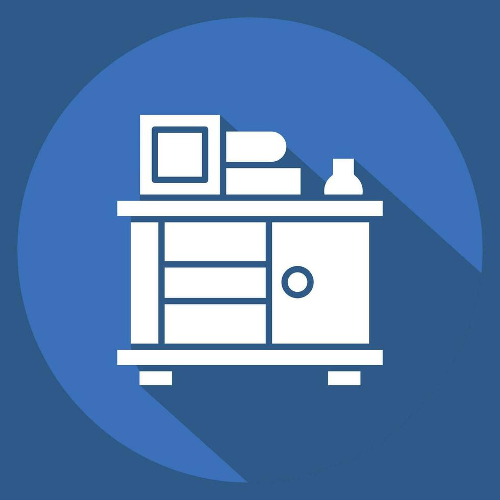 Icon Curtain Drawer. related to Vintage Decoration symbol. long shadow style. simple design editable. simple illustration vector